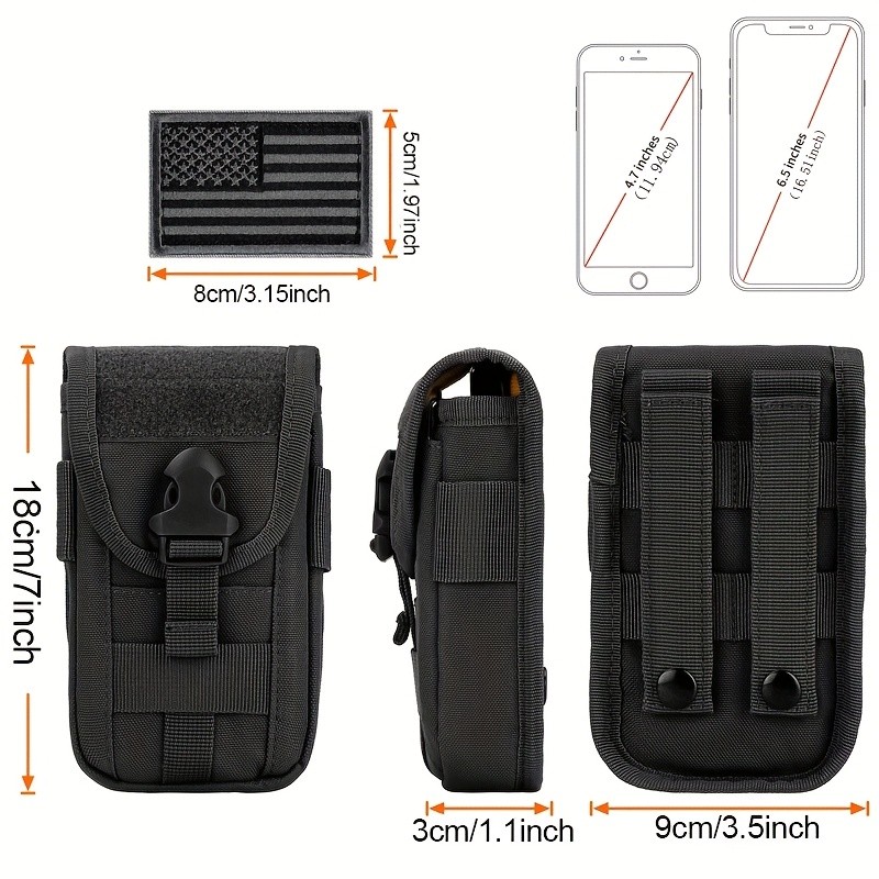 2 Pack MOLLE Phone Pouch with US Flag for 4.7-6.9 Inch Phones gallery