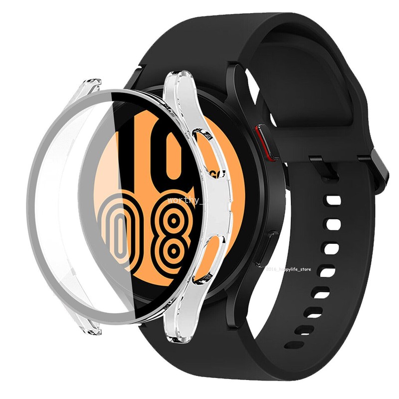 Samsung Galaxy Watch 4 5 6 7 8 40/44m Tempered Glass Protector Screen Case Cover