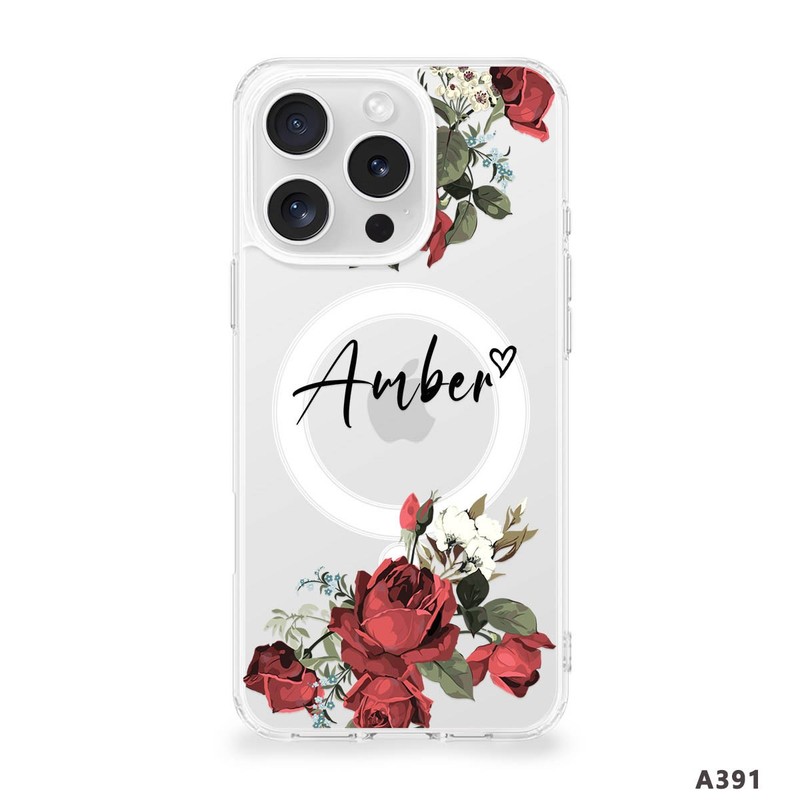 Magnetic Clear TPU Phone Case For iPhone 17 16 15 Pro Max 14 Floral Custom Cover gallery