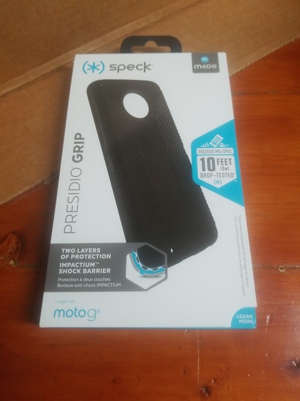 Speck Presidio Grip Series Hybrid Hard Case for Motorola Moto G6 – Black