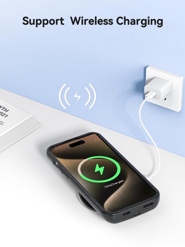 NEWDERY Wireless Battery Charger Case For iPhone 15 Pro Max,15Plus Battery Pack gallery