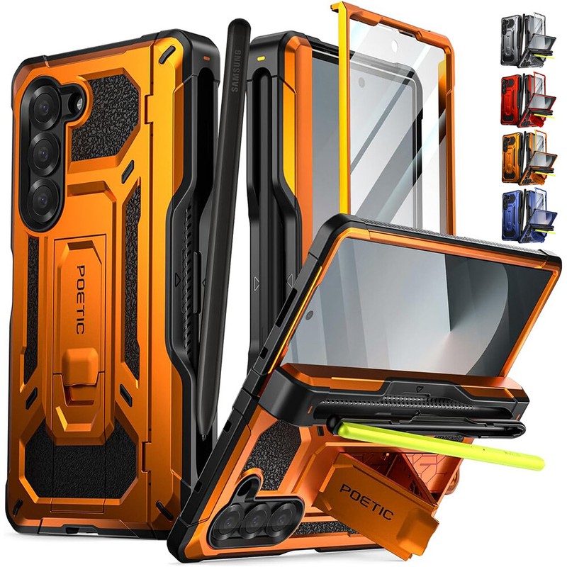 For Samsung Galaxy Z Fold 6 Case Full Body Rugged Cover with Pencil Holder