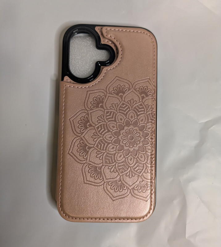 Iphone 16 Pink Patterned Wallet Phone Case Cover w/ Card Slots & Snap Closure