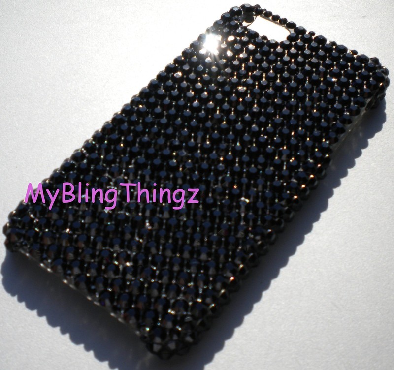 For iPhone 11 Pro – Jet BLACK Rhinestone Bling Back Case w/ Swarovski Crystals