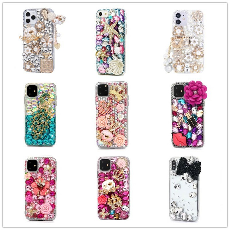 Women Rhinestone Handmade Glitter Sparkle Bling Phone Case For Galaxy Z Fold 4 5