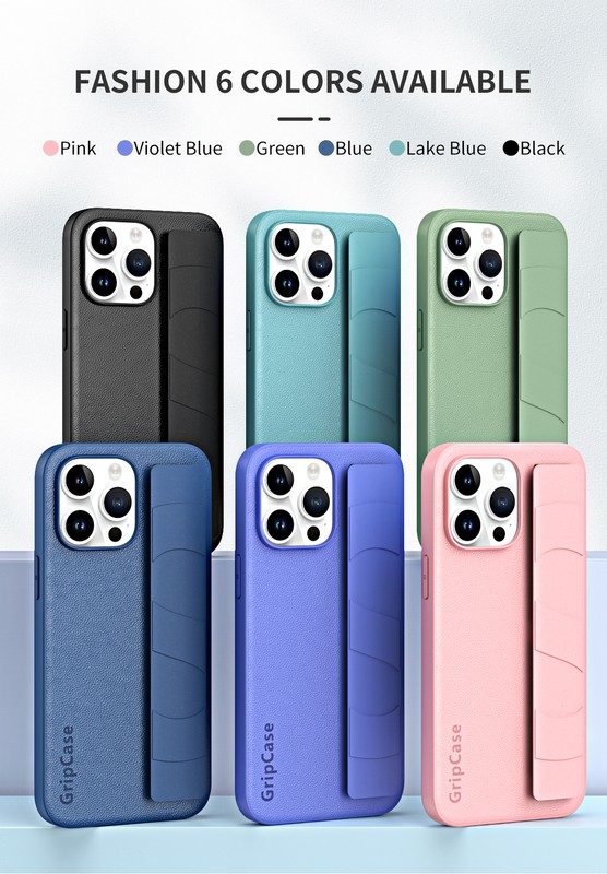 Shockproof PU Leather Hand Strap PC Back Case for iPhone 15 14 13 12 11 Pro Max