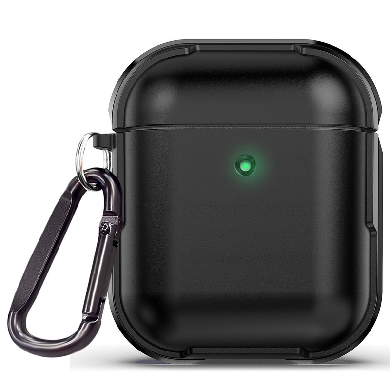 For AirPods 1/2 Case Rugged Hybrid Heavy Duty Shockproof Cover / Keychain Clip