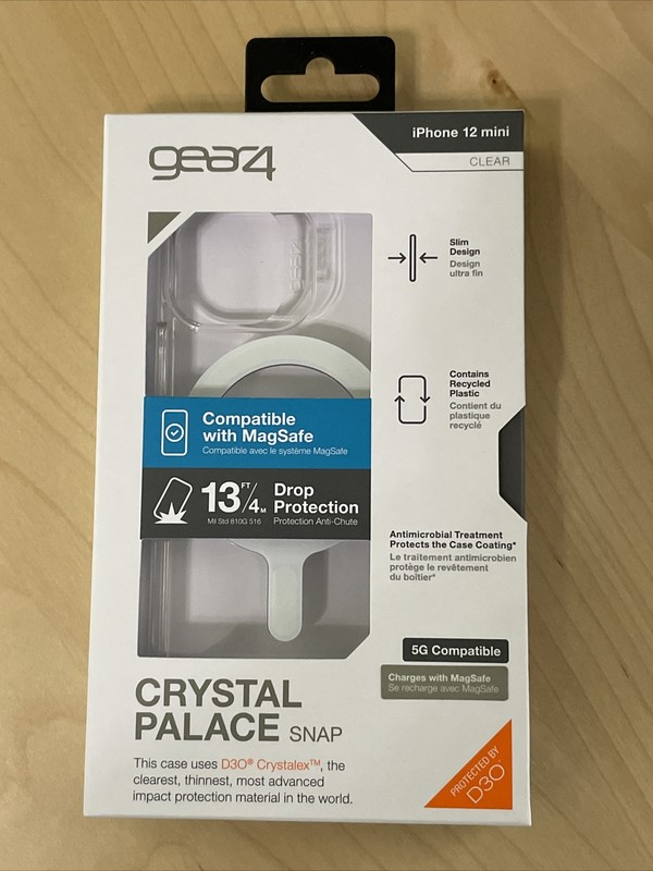 New Gear4 Crystal Palace Snap Case - iPhone 12 Mini Clear MageSafe Compatible