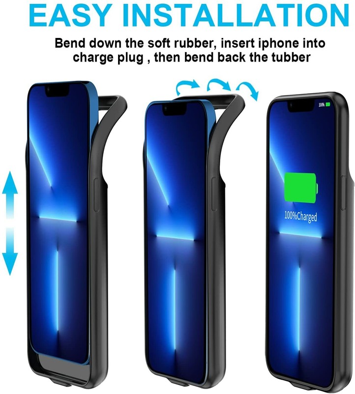 Portable Power Bank Pack Battery Charger Case Cover For iPhone 11 12 14 15 16 17 gallery