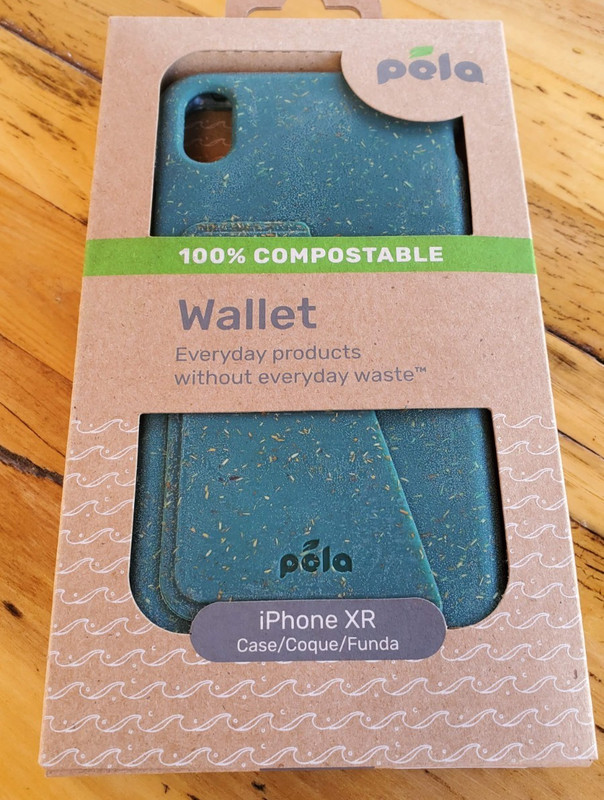 Pela iPhone XR Soft Wallet Phone Case Back Cover 100% Compostable Green