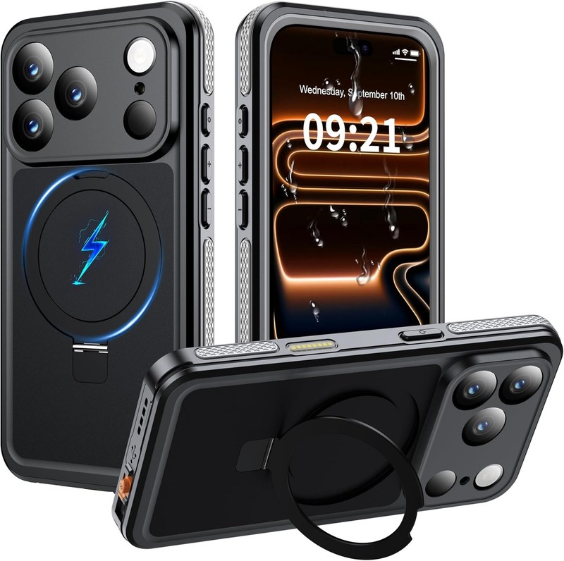 Magnetic For iPhone 17 Pro Max Air Case Waterproof MagSafe Invisible Stand Cover