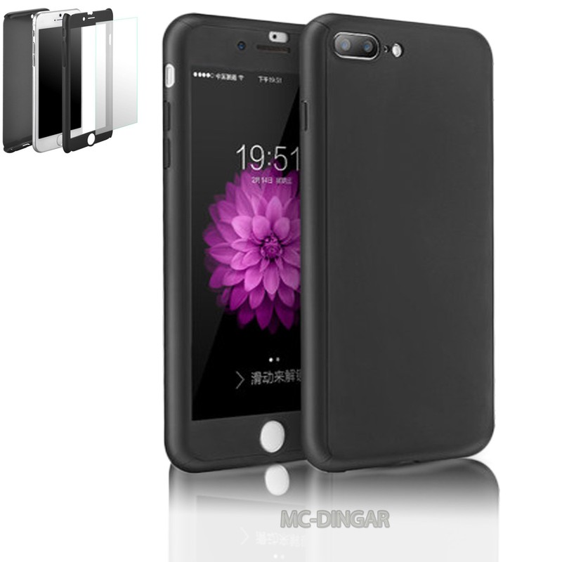 360° Hard Plastic Case Screen Protector Tempered Glass Cover For iPhone 7 7plus gallery