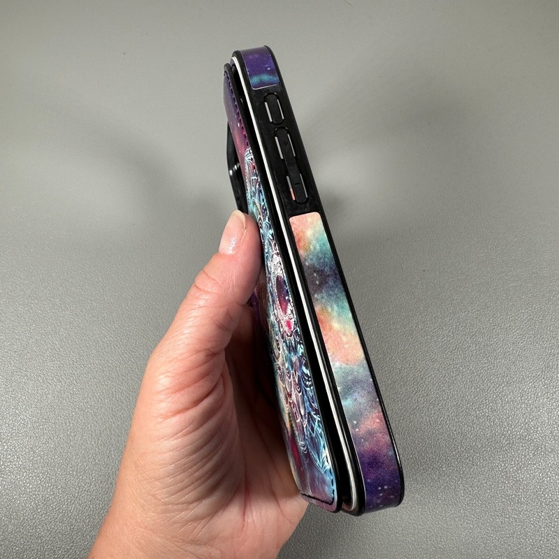 Wallet Case for iPhone 15 Pro - Purple Mandala Geometric Pattern | Flip Case gallery