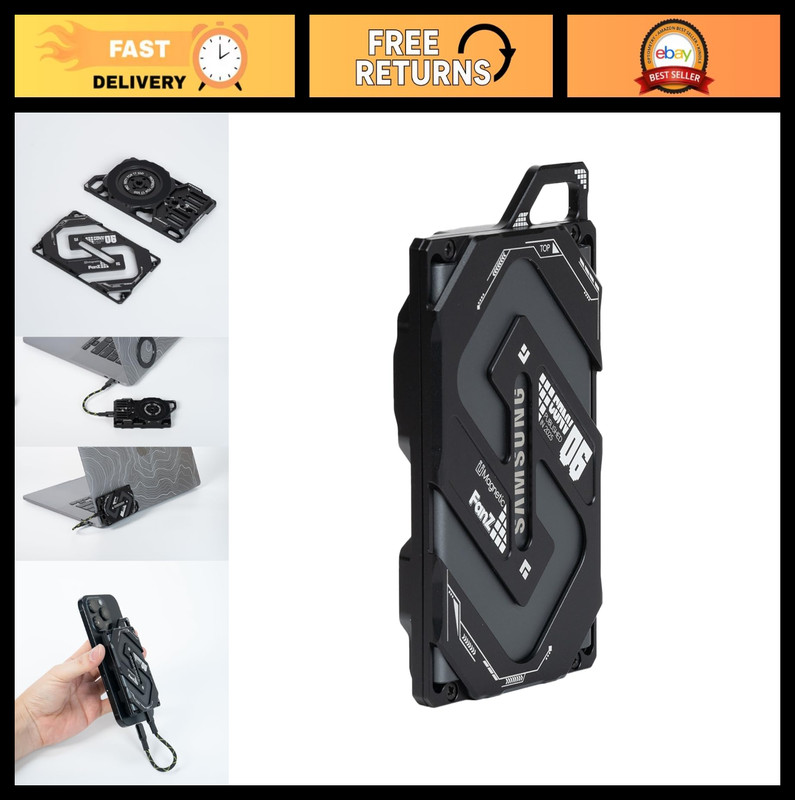 Magnetic Aluminum Expansion Case for SSD T7 – 1/4″ Screw Mount, Black, Durable D