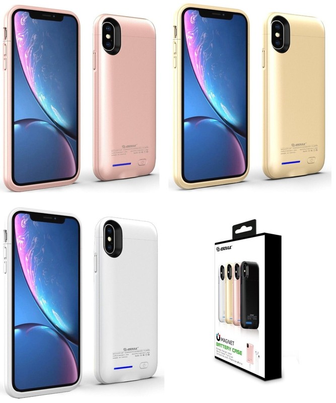 for iPhone X / iPhone XS – 4,000 mAh Battery Case Charger Power Bank Cover Stand