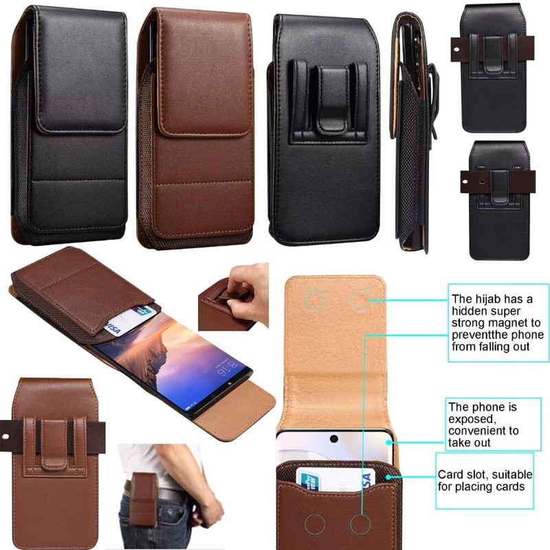 For Nokia C210/G310/G42/C300/C110/XR21 Belt Clip Holster Card Holder Pouch Case