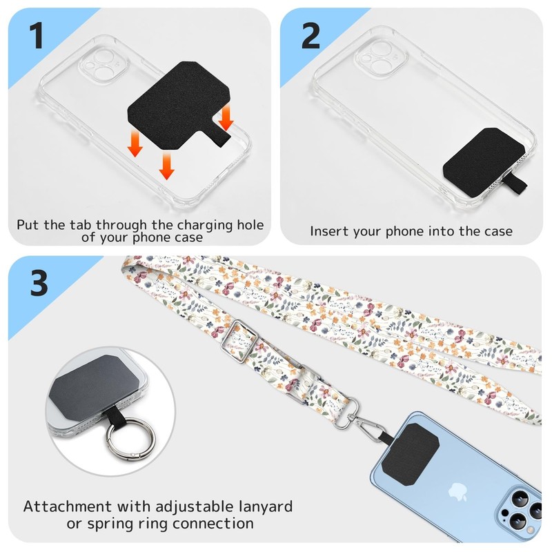 TIHGJHY 2 Pack Cell Phone Lanyard - Crossbody Adjustable Phone Strap for Use ... gallery