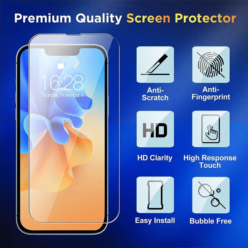 For iPhone 16 15 14 Pro Max Plus Clear Case with Screen and Lens Protector gallery