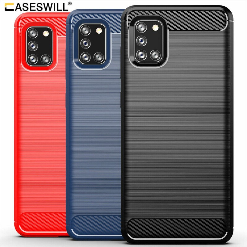 For Samsung Galaxy A90 5G A72 A71 5G A51 5G Flexible Carbon Fiber Soft TPU Case