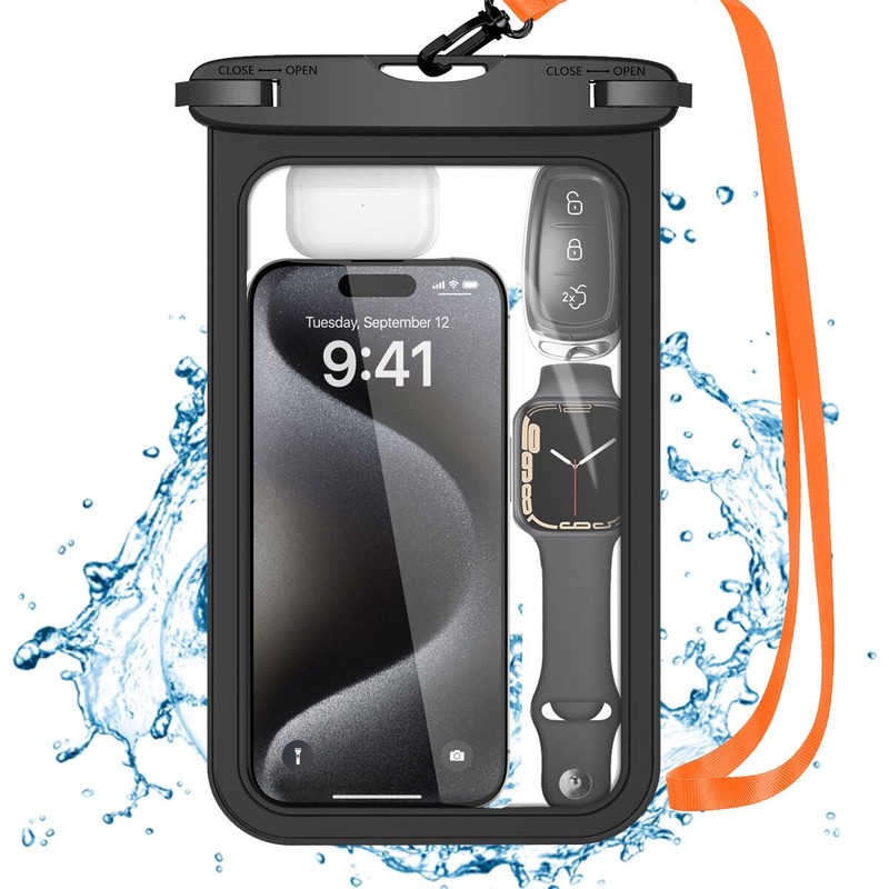 Large Waterproof Phone Pouch Dry Bag Case Cover for iPhone 17 16 Samsung S25 Lot