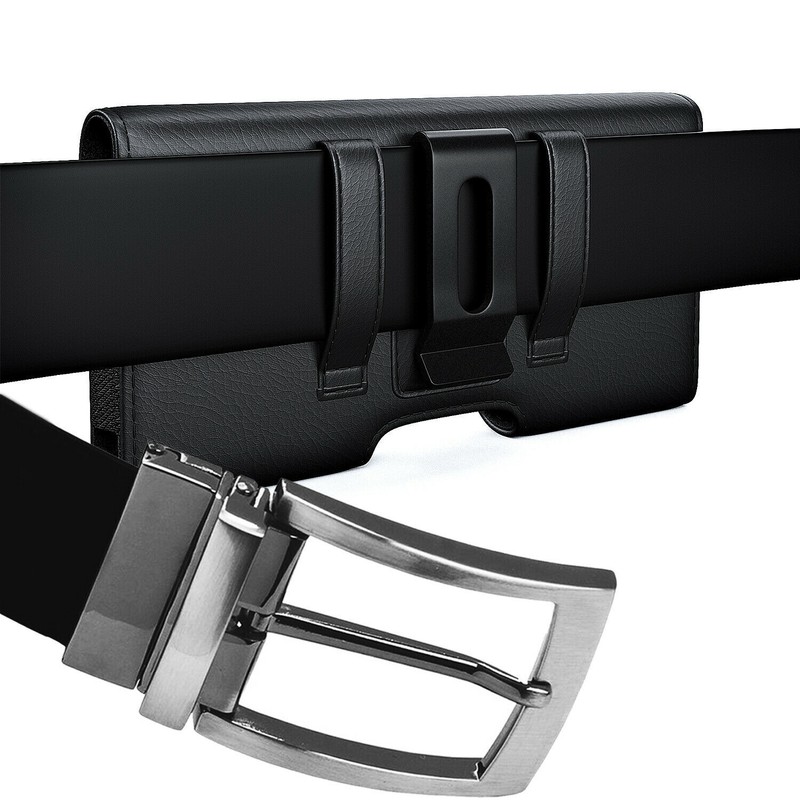 XL LEATHER RUGGED Cell Phone Belt Holder Holster Case with Clip Carrying Pouch gallery