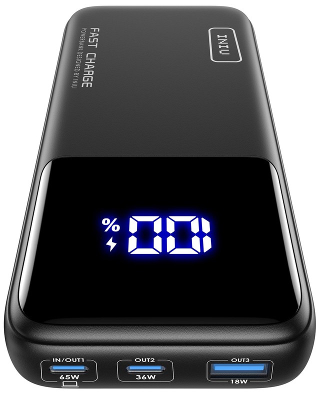 Portable Power Bank 20000mAh 65W PD Dual Charging USB C INIU BI-B62 Laptop Fast