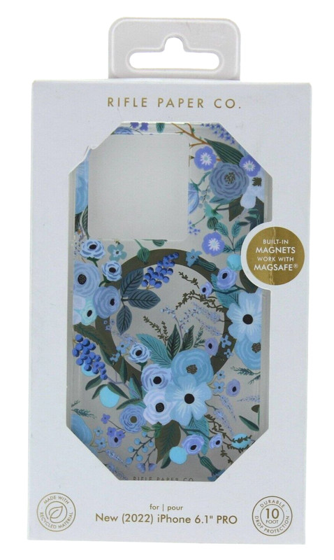 Rifle Paper Co. Case for iPhone 14 Pro with Magsafe Garden Party Blue