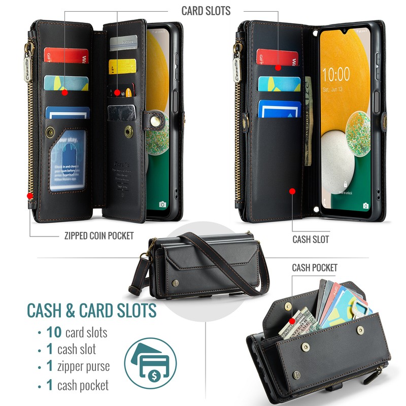 CaseMe-C36 For Samsung Galaxy Cover Multi-functional zipper Wallet Case + Strap gallery