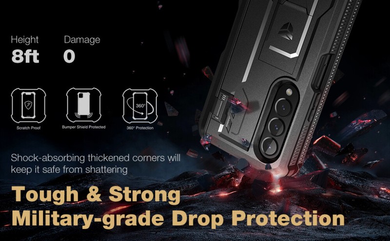 Dexnor for Samsung Galaxy Z Fold 4 Case Heavy Duty Rugged Cover with Kickstand gallery