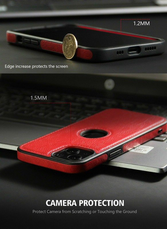 For iPhone 13 Pro Max 12 Mini 11 XS XR Luxury Slim Leather Ultra Thin Case Cover gallery