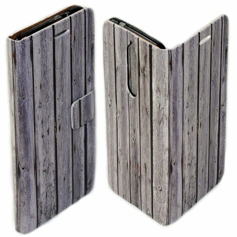 For Nokia Series – Wood Timber Print Pattern Wallet Mobile Phone Case Cover #1
