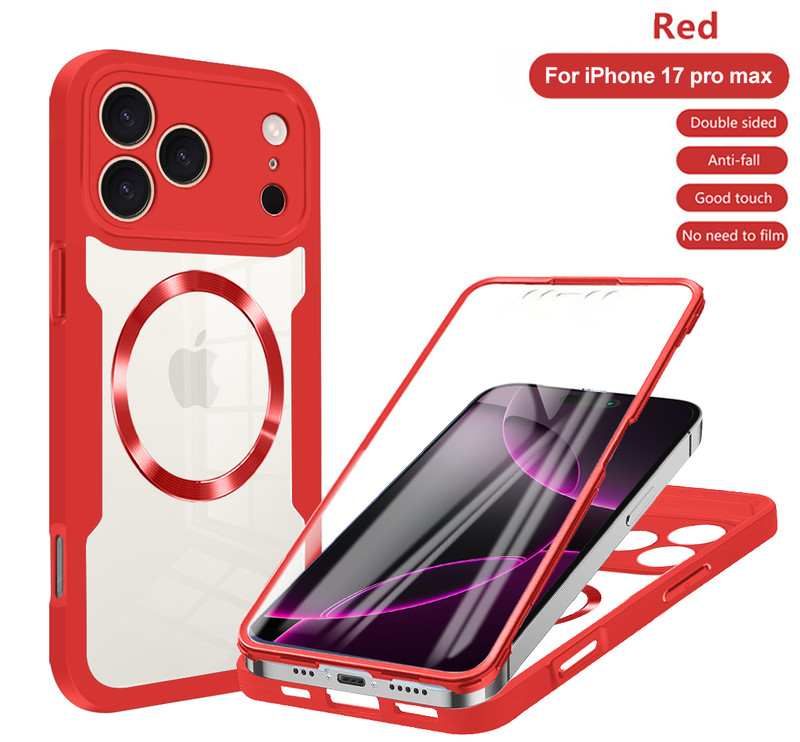 For iPhone 17 Pro Max 17 Air 360° Full Body Mag Safe Case with Screen Protector