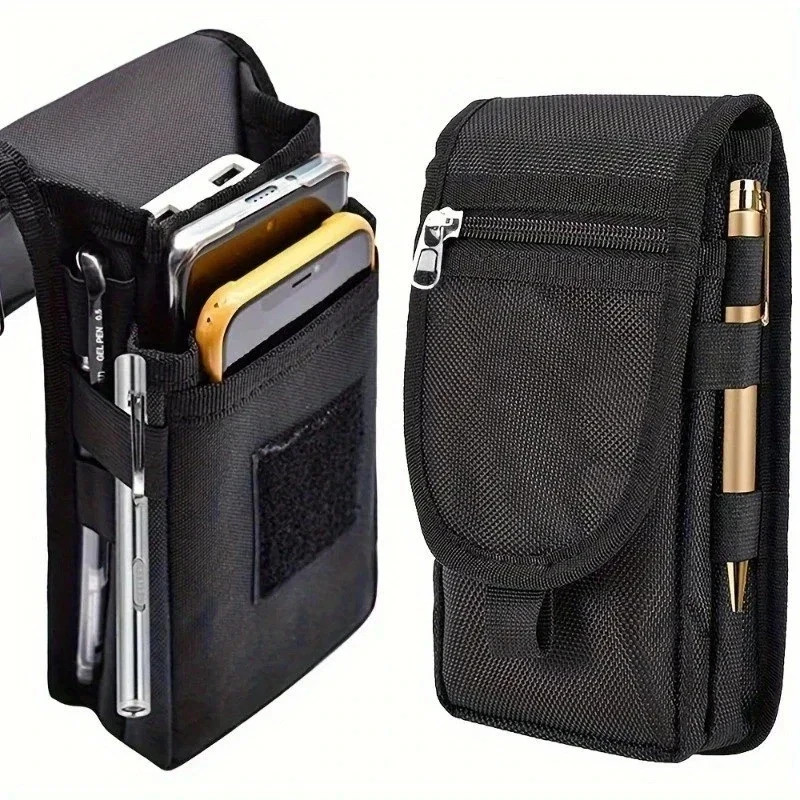 (EXTRA LARGE) CELL PHONE VERTICAL RUGGED POUCH WITH METAL CLIP BELT LOOP HOLSTER