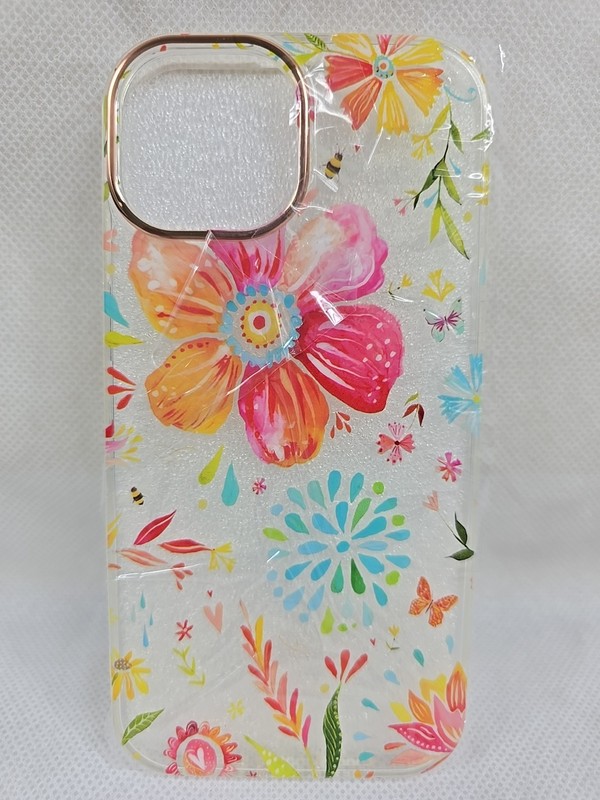 iPhone 13 Pro 6.1″ Clear Floral Case Yellow Flowers Shockproof Protective Cover