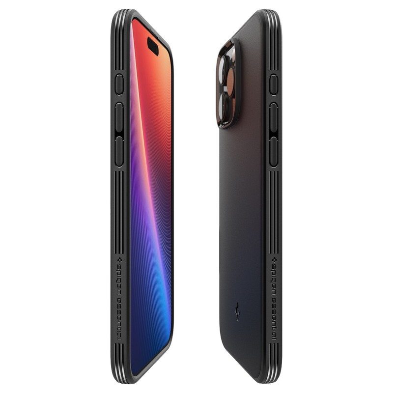 For iPhone 16 Pro Max / 16 Pro | Spigen Essential Sand Blast Matte Black Case gallery