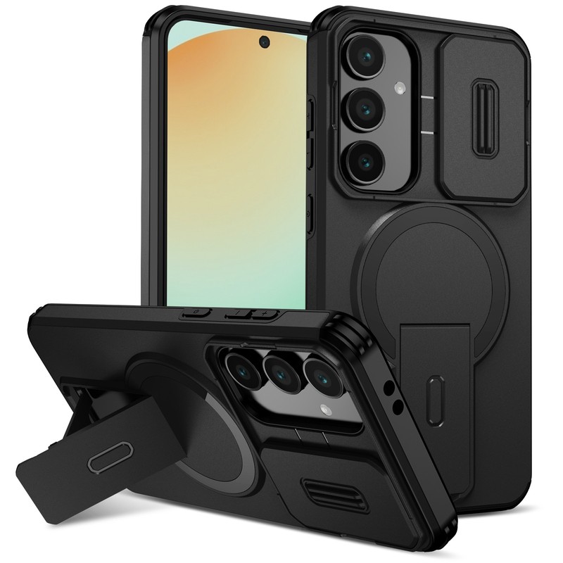 For Samsung Galaxy A16 A26 A36 A56 5G Rugged Magnetic Case with Slide Lens Cover