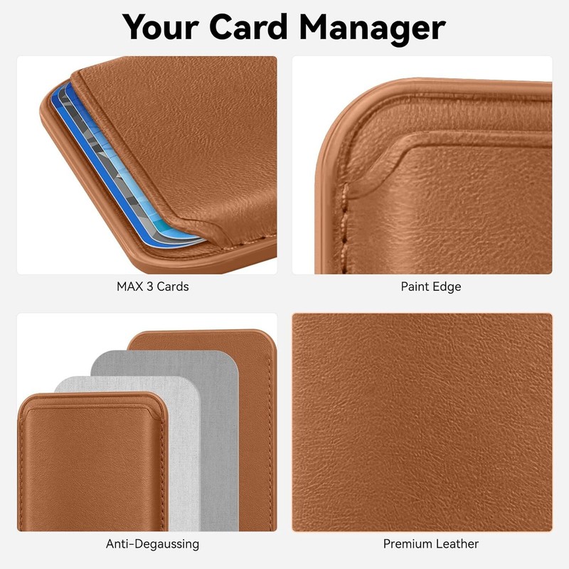 Leather Magnetic Wallet Card Holder For iPhone 15 14 13 12 Pro Max Plus gallery