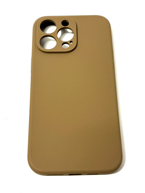 Liquid Silicone Soft Phone Case Cover For iPhone 14 Pro Max Light Brown