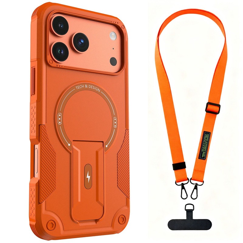 For iPhone 17 Pro Max | Air Case Lanyard Stand Magnetic Cover 4+Screen Protector