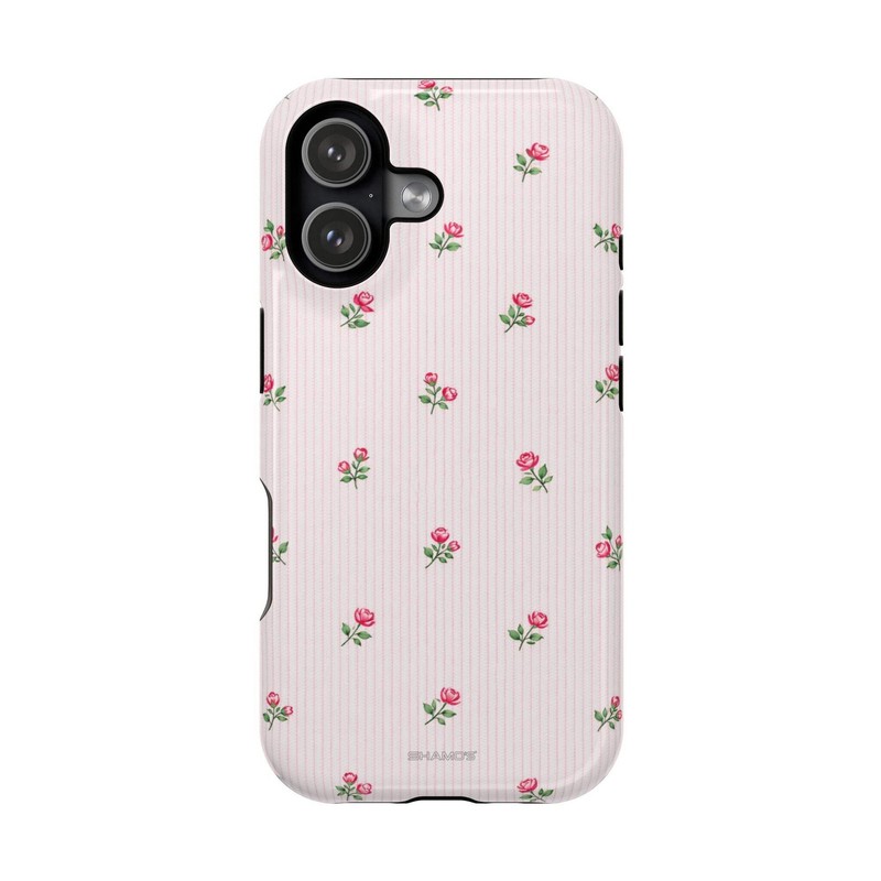 Floral Pink Impact-Resistant iPhone Case | MagSafe