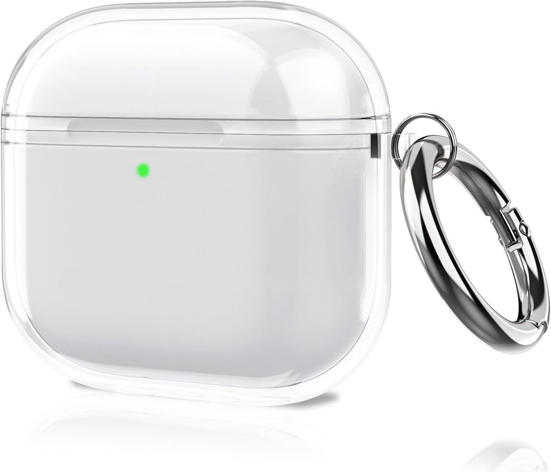 Clear Case for for AirPods 4 (2024) Shockproof Earbuds Protective Cover Keychain