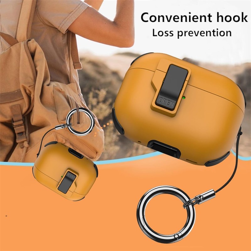 For Airpods 4th Gen/Pro 2nd Gen/3rd Gen Shockproof Protective Keychain Hard Case gallery