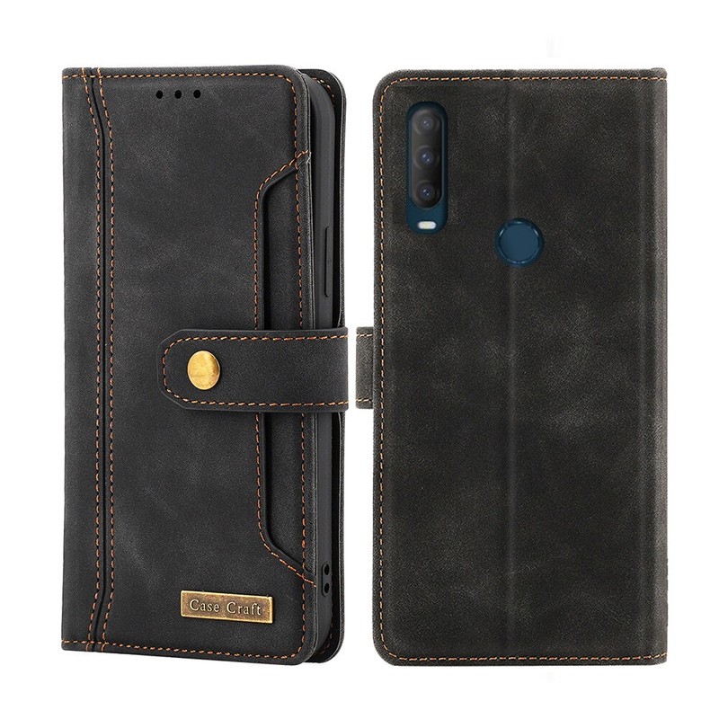 For Alcatel 1S (2020) Notebook Style Card Case,Leather Magnetic Flip Phone Case