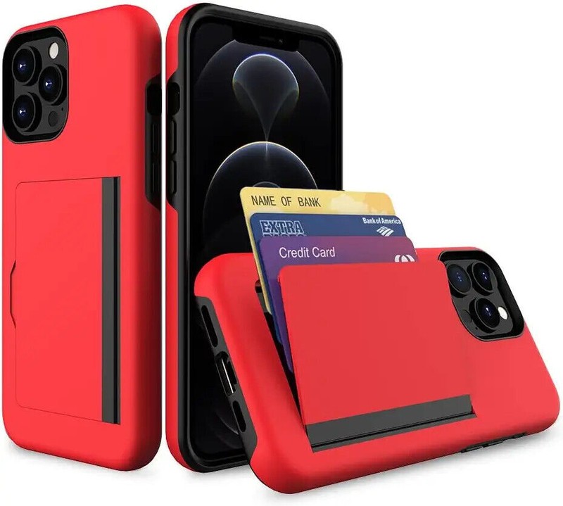 For iPhone 13 Pro Max 13 Pro 13 Mini Shockproof Case Cover Wallet Card Holder