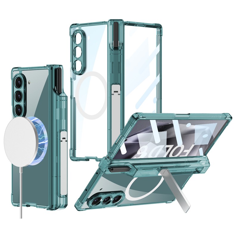 For Samsung Galaxy Z Fold 6 Screen Protector Case with Kickstand & S Pen Holder