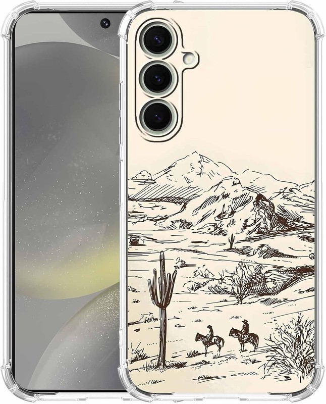 Samsung Galaxy S24 Plus Western Desert Case Cowboy Horse Cactus Cover