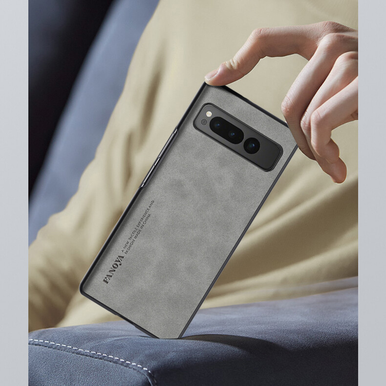 For Google Pixel Fold Shockproof Plain Leather Skin-Friendly Slim Case Cover gallery