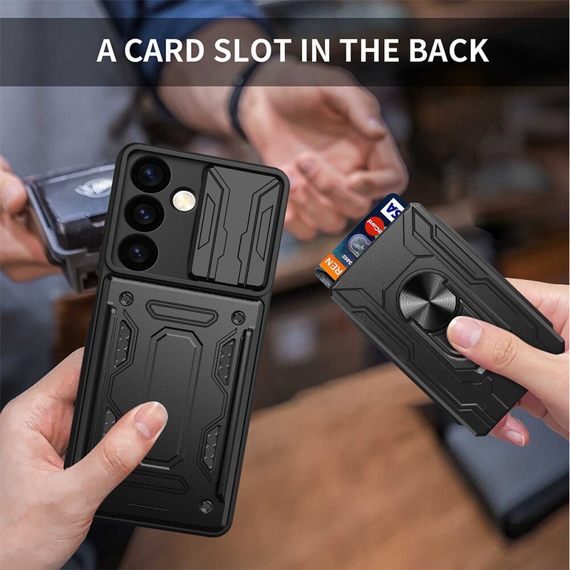 Card Ring Stand Slide Camera Shockproof Case For Samsung Galaxy S24Ultra S23 S20 gallery