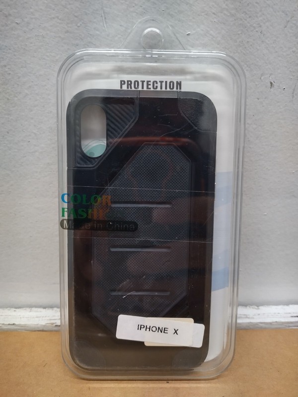 Color Fashion Silicon/ UV Coated Polycarbonate iPhone X Protective Case – Black