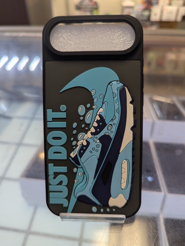 Nike Air 3D design Silicone iPhone Case For iPhone 17 Air (Black/Blue)